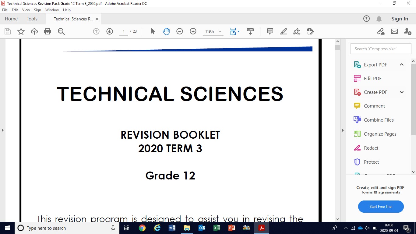 Technical Sciences Gr T Revision Booklet Wced Eportal